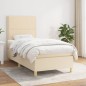 vidaXL Cama box spring con colchón tela color crema 90x190 cm vidaXL Cama box spring con colchón tela color crema 90x190 cm