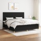 vidaXL Cama box spring con colchón tela negro 200x200 cm vidaXL Cama box spring con colchón tela negro 200x200 cm