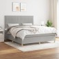 vidaXL Cama box spring con colchón tela gris claro 180x200 cm vidaXL Cama box spring con colchón tela gris claro 180x200 cm