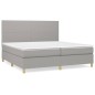 vidaXL Cama box spring con colchón tela gris claro 200x200 cm vidaXL Cama box spring con colchón tela gris claro 200x200 cm