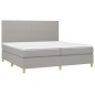 vidaXL Cama box spring con colchón tela gris claro 200x200 cm vidaXL Cama box spring con colchón tela gris claro 200x200 cm