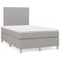 vidaXL Cama box spring con colchón tela gris claro 120x200 cm