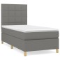vidaXL Cama box spring con colchón tela gris oscuro 90x200 cm vidaXL Cama box spring con colchón tela gris oscuro 90x200 cm