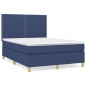 vidaXL Cama box spring con colchón tela azul 140x190 cm vidaXL Cama box spring con colchón tela azul 140x190 cm