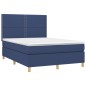 vidaXL Cama box spring con colchón tela azul 140x190 cm vidaXL Cama box spring con colchón tela azul 140x190 cm