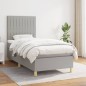 vidaXL Cama box spring con colchón tela gris claro 80x200 cm