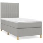 vidaXL Cama box spring con colchón tela gris claro 80x200 cm