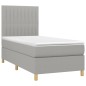 vidaXL Cama box spring con colchón tela gris claro 80x200 cm