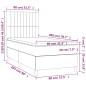 vidaXL Cama box spring con colchón tela gris claro 80x200 cm