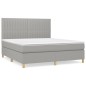 vidaXL Cama box spring con colchón tela gris claro 160x200 cm vidaXL Cama box spring con colchón tela gris claro 160x200 cm