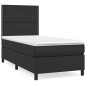 vidaXL Cama box spring con colchón cuero sintético negro 100x200 cm vidaXL Cama box spring con colchón cuero sintético negro 100x200 cm