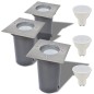 vidaXL Luces de suelo de exterior cuadradas 3 unidades vidaXL Luces de suelo de exterior cuadradas 3 unidades