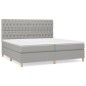 vidaXL Cama box spring con colchón tela gris claro 200x200 cm vidaXL Cama box spring con colchón tela gris claro 200x200 cm