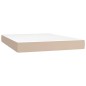 vidaXL Cama box spring con colchón cuero sintético capuchino 140x190cm vidaXL Cama box spring con colchón cuero sintético capuchino 140x190cm