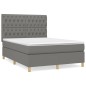 vidaXL Cama box spring con colchón tela gris oscuro 140x190 cm vidaXL Cama box spring con colchón tela gris oscuro 140x190 cm