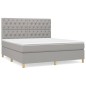 vidaXL Cama box spring con colchón tela gris claro 160x200 cm vidaXL Cama box spring con colchón tela gris claro 160x200 cm