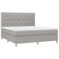vidaXL Cama box spring con colchón tela gris claro 160x200 cm vidaXL Cama box spring con colchón tela gris claro 160x200 cm