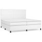 vidaXL Cama box spring con colchón cuero sintético blanco 200x200 cm vidaXL Cama box spring con colchón cuero sintético blanco 200x200 cm