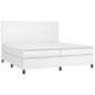 vidaXL Cama box spring con colchón cuero sintético blanco 200x200 cm vidaXL Cama box spring con colchón cuero sintético blanco 200x200 cm