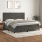 vidaXL Cama box spring con colchón terciopelo gris oscuro 200x200 cm vidaXL Cama box spring con colchón terciopelo gris oscuro 200x200 cm