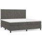 vidaXL Cama box spring con colchón terciopelo gris oscuro 200x200 cm vidaXL Cama box spring con colchón terciopelo gris oscuro 200x200 cm