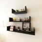 vidaXL Estantes flotantes pared 3 pzas MDF negro forma U libros/DVD vidaXL Estantes flotantes pared 3 pzas MDF negro forma U libros/DVD