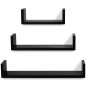 vidaXL Estantes flotantes pared 3 pzas MDF negro forma U libros/DVD vidaXL Estantes flotantes pared 3 pzas MDF negro forma U libros/DVD