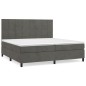 vidaXL Cama box spring con colchón terciopelo gris oscuro 200x200 cm vidaXL Cama box spring con colchón terciopelo gris oscuro 200x200 cm