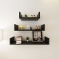vidaXL Estantes flotantes pared 3 pzas MDF negro forma U libros/DVD vidaXL Estantes flotantes pared 3 pzas MDF negro forma U libros/DVD