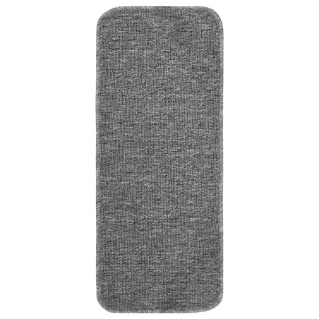 vidaXL Alfombrillas de escalera 15 uds gris rectangular 60x25 cm