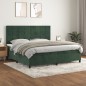 vidaXL Cama box spring con colchón terciopelo verde oscuro 200x200 cm vidaXL Cama box spring con colchón terciopelo verde oscuro 200x200 cm