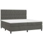 vidaXL Cama box spring con colchón terciopelo gris oscuro 200x200 cm vidaXL Cama box spring con colchón terciopelo gris oscuro 200x200 cm