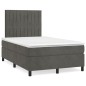 vidaXL Cama box spring con colchón terciopelo gris oscuro 120x200 cm vidaXL Cama box spring con colchón terciopelo gris oscuro 120x200 cm