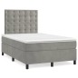 vidaXL Cama box spring con colchón terciopelo gris claro 120x200 cm vidaXL Cama box spring con colchón terciopelo gris claro 120x200 cm