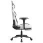 vidaXL Silla gaming con reposapiés cuero sintético blanco negro vidaXL Silla gaming con reposapiés cuero sintético blanco negro