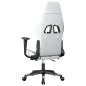 vidaXL Silla gaming con reposapiés cuero sintético blanco negro vidaXL Silla gaming con reposapiés cuero sintético blanco negro