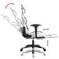 vidaXL Silla gaming con reposapiés cuero sintético blanco negro vidaXL Silla gaming con reposapiés cuero sintético blanco negro