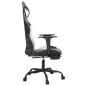 vidaXL Silla gaming con reposapiés cuero sintético negro blanco vidaXL Silla gaming con reposapiés cuero sintético negro blanco
