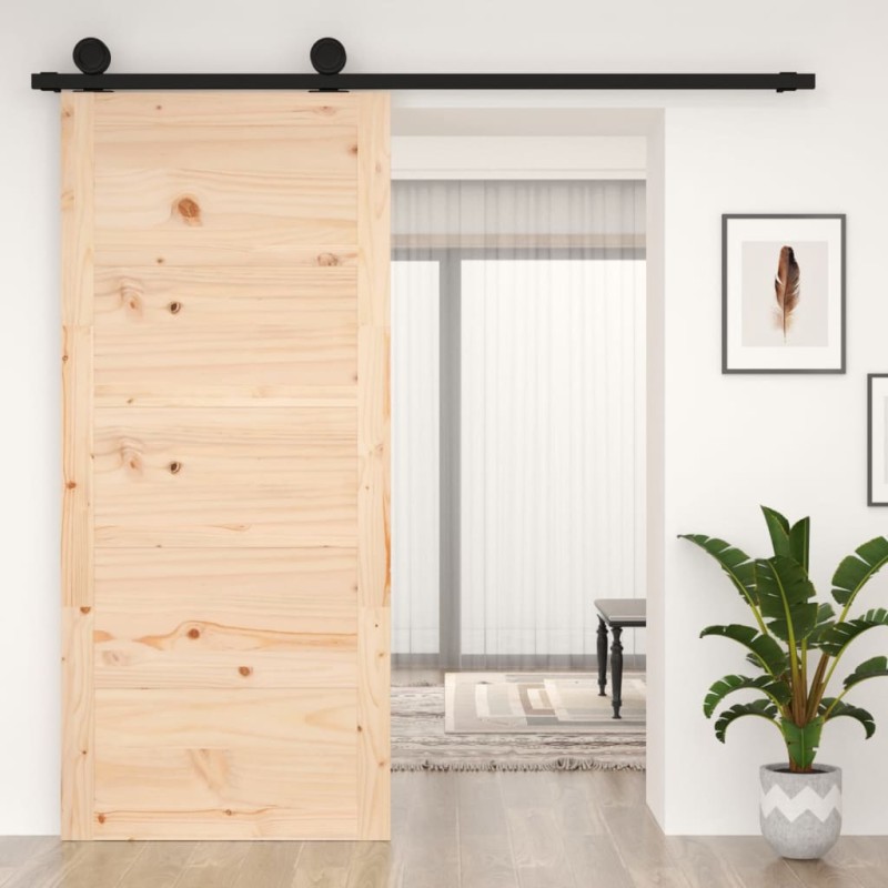 vidaXL Puerta de granero madera maciza pino 90x1,8x204,5 cm vidaXL Puerta de granero madera maciza pino 90x1,8x204,5 cm