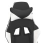 vidaXL Silla gaming con reposapiés cuero sintético negro blanco vidaXL Silla gaming con reposapiés cuero sintético negro blanco