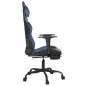 vidaXL Silla gaming con reposapiés cuero sintético negro azul vidaXL Silla gaming con reposapiés cuero sintético negro azul