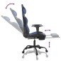 vidaXL Silla gaming con reposapiés cuero sintético negro azul vidaXL Silla gaming con reposapiés cuero sintético negro azul