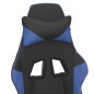 vidaXL Silla gaming con reposapiés cuero sintético negro azul vidaXL Silla gaming con reposapiés cuero sintético negro azul