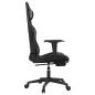 vidaXL Silla gaming con reposapiés cuero sintético negro gris vidaXL Silla gaming con reposapiés cuero sintético negro gris
