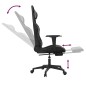 vidaXL Silla gaming con reposapiés cuero sintético negro gris vidaXL Silla gaming con reposapiés cuero sintético negro gris