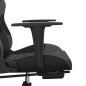 vidaXL Silla gaming con reposapiés cuero sintético negro gris vidaXL Silla gaming con reposapiés cuero sintético negro gris
