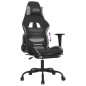 vidaXL Silla gaming con reposapiés tela gris claro y negro vidaXL Silla gaming con reposapiés tela gris claro y negro