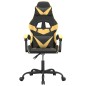 vidaXL Silla gaming cuero sintético negro y dorado vidaXL Silla gaming cuero sintético negro y dorado