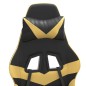 vidaXL Silla gaming cuero sintético negro y dorado vidaXL Silla gaming cuero sintético negro y dorado