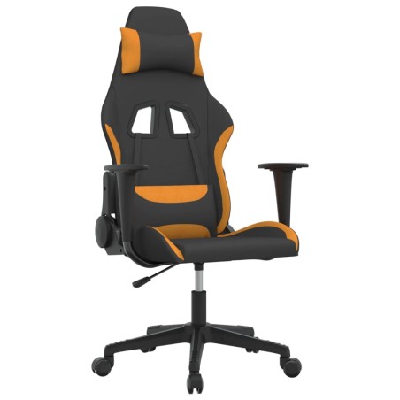 vidaXL Silla gaming tela negro y naranja